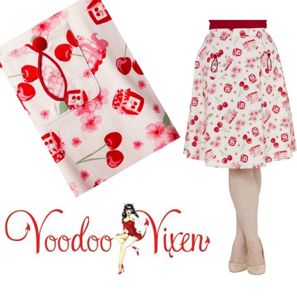 Voodoo Vixen Dresses & Skirts - NWT Voodoo Vixen Cherry Skirt PINUP COUTURE MED